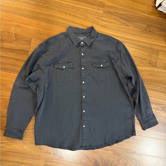 Poncho Men's Black Catulla Snap Button-Up Denim Shirt size XXL - Picture 3 of 11